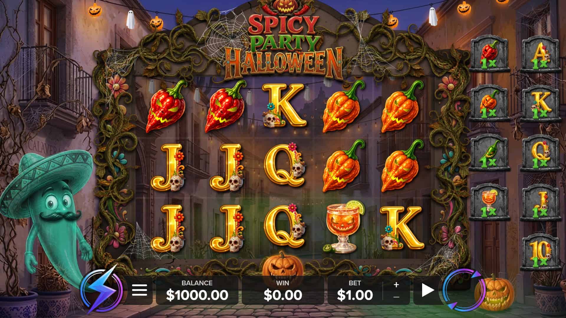 Spicy Party Halloween slot gameplay reels