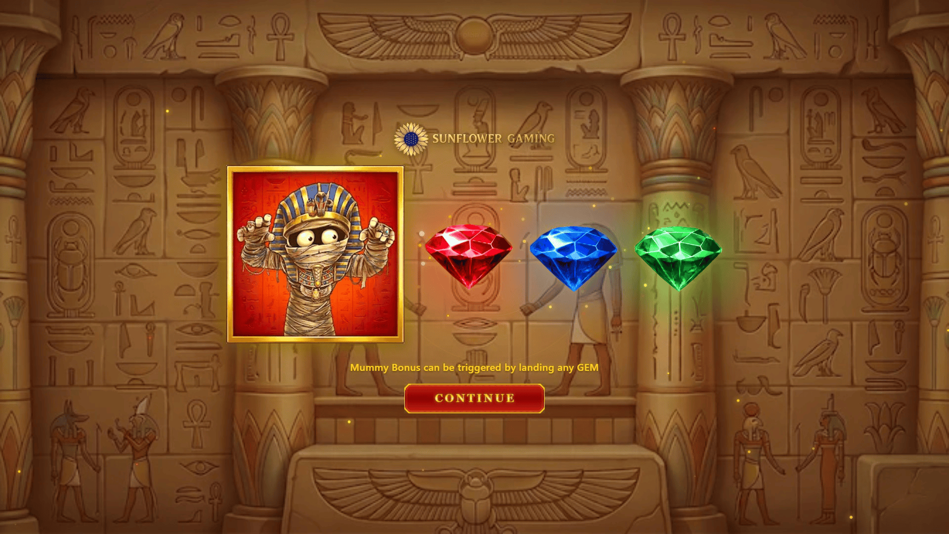 Pharaoh Mummy More Spooky slot intro screen