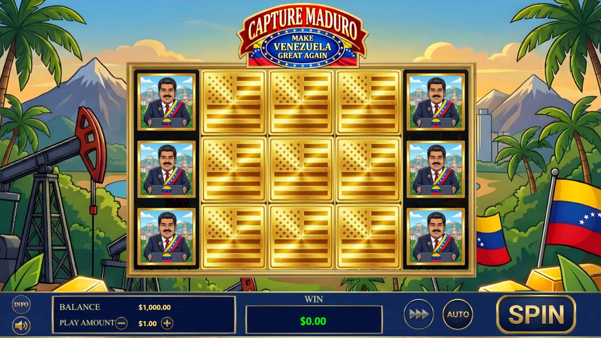 trump capture maduro slot gameplay reels