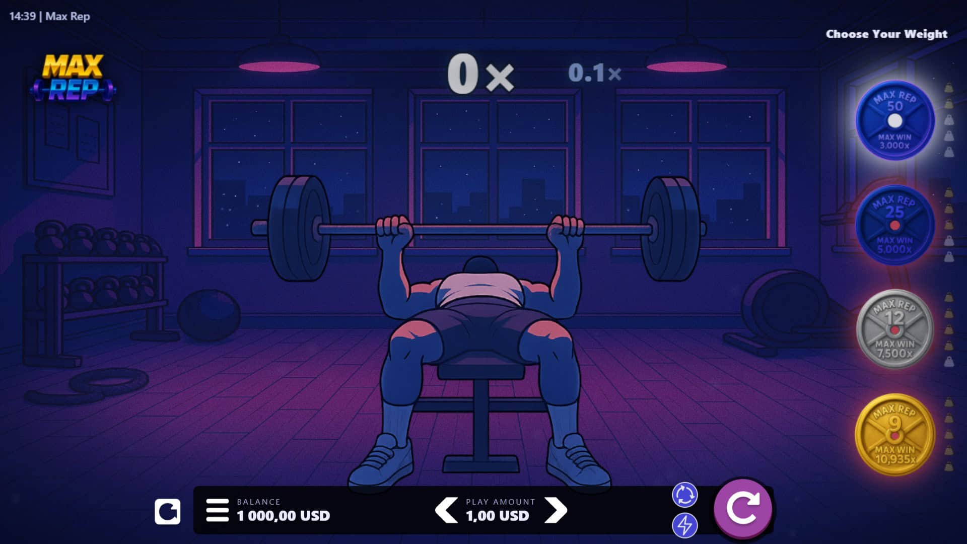 Max Rep slot gameplay reels