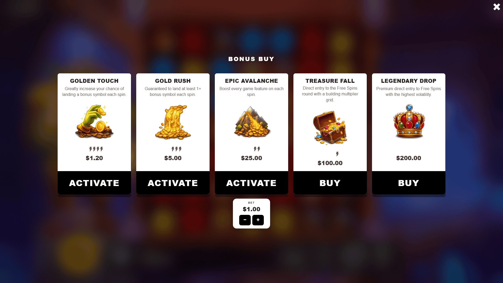 Grubstake bonus buy menu