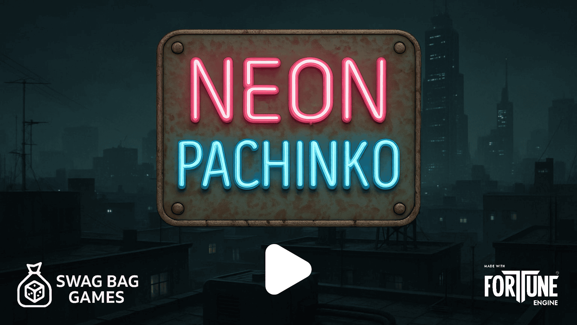 Neon Pachinko slot intro screen