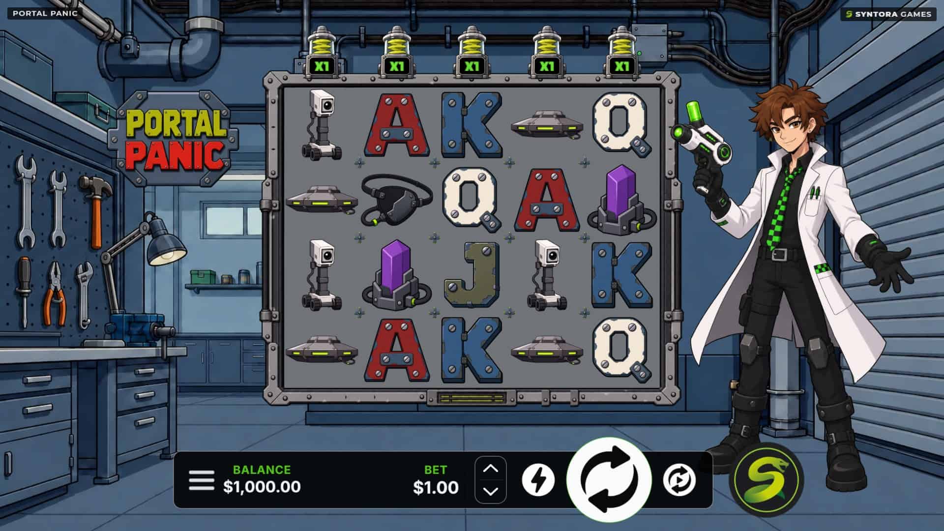 Portal Panic slot gameplay reels