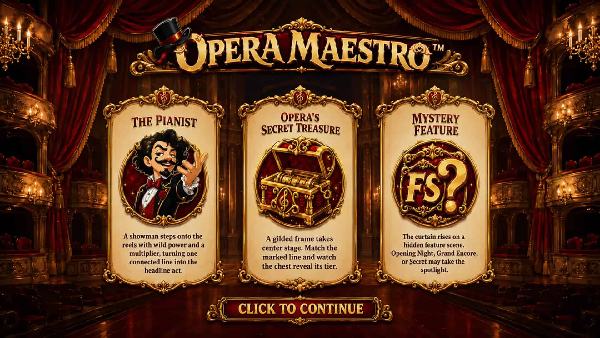 Opera Maestro slot intro screen