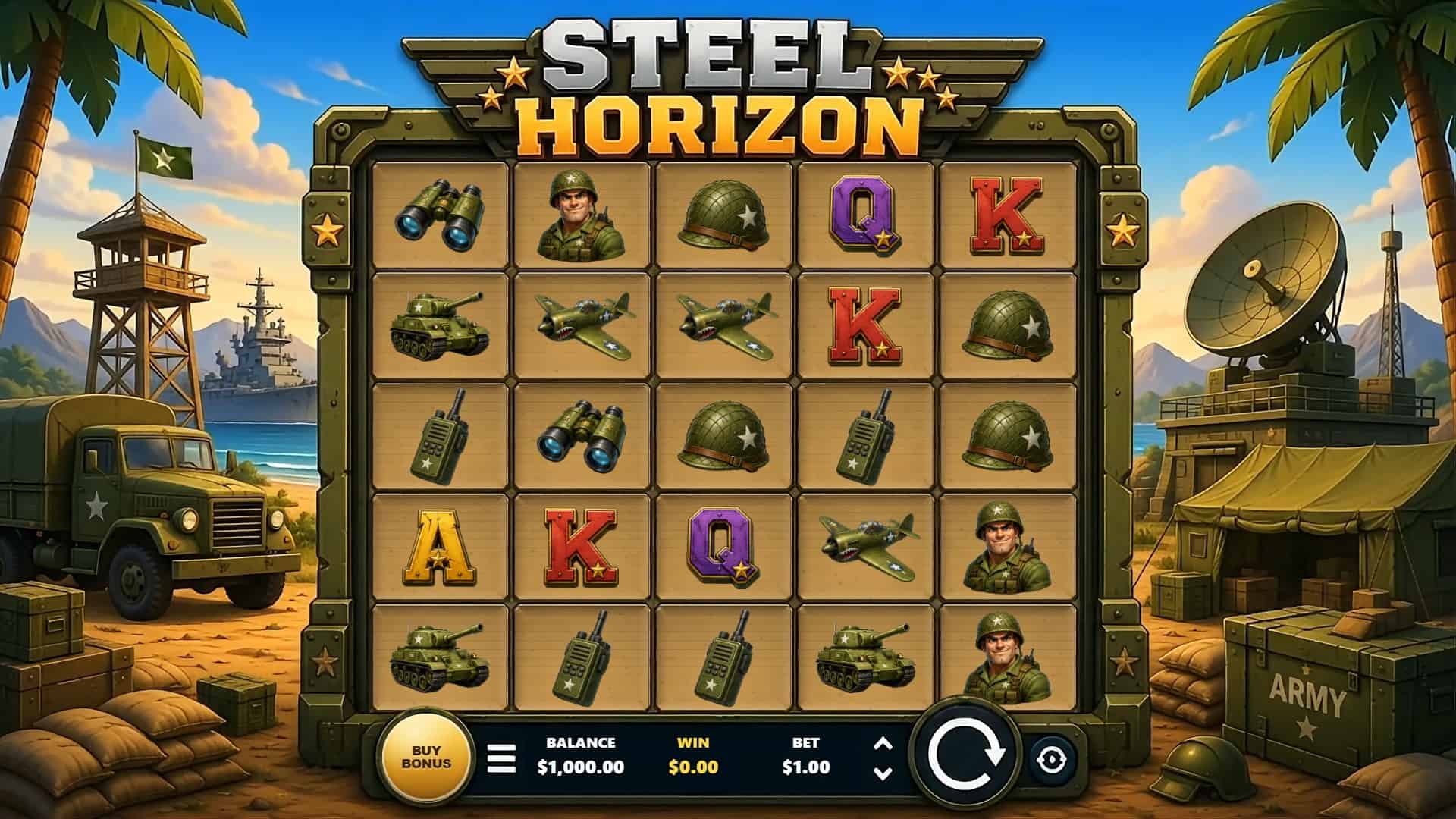 Steel Horizon slot gameplay reels