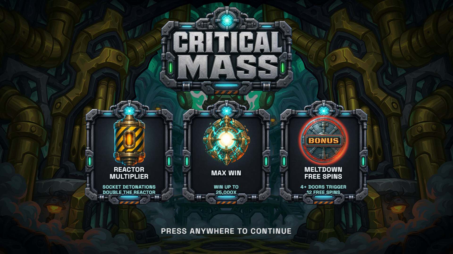 Critical Mass slot intro screen
