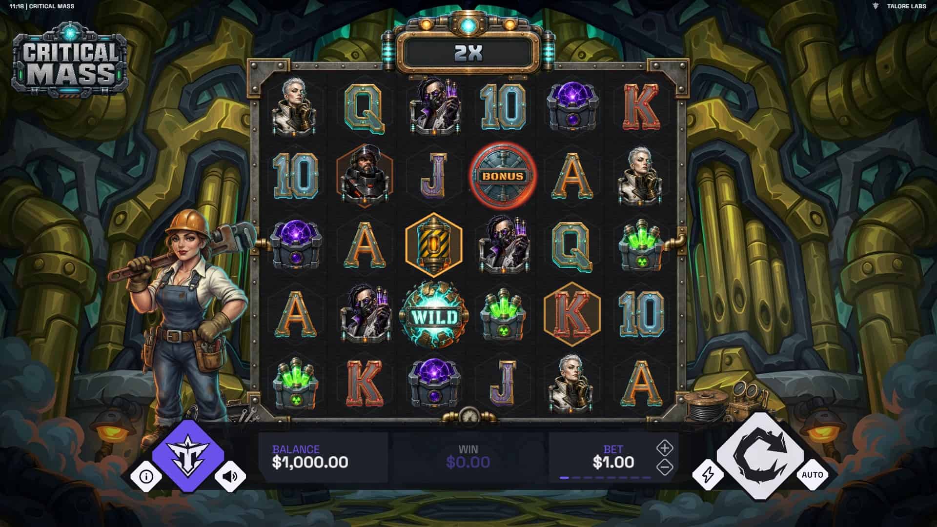 Critical Mass slot gameplay reels