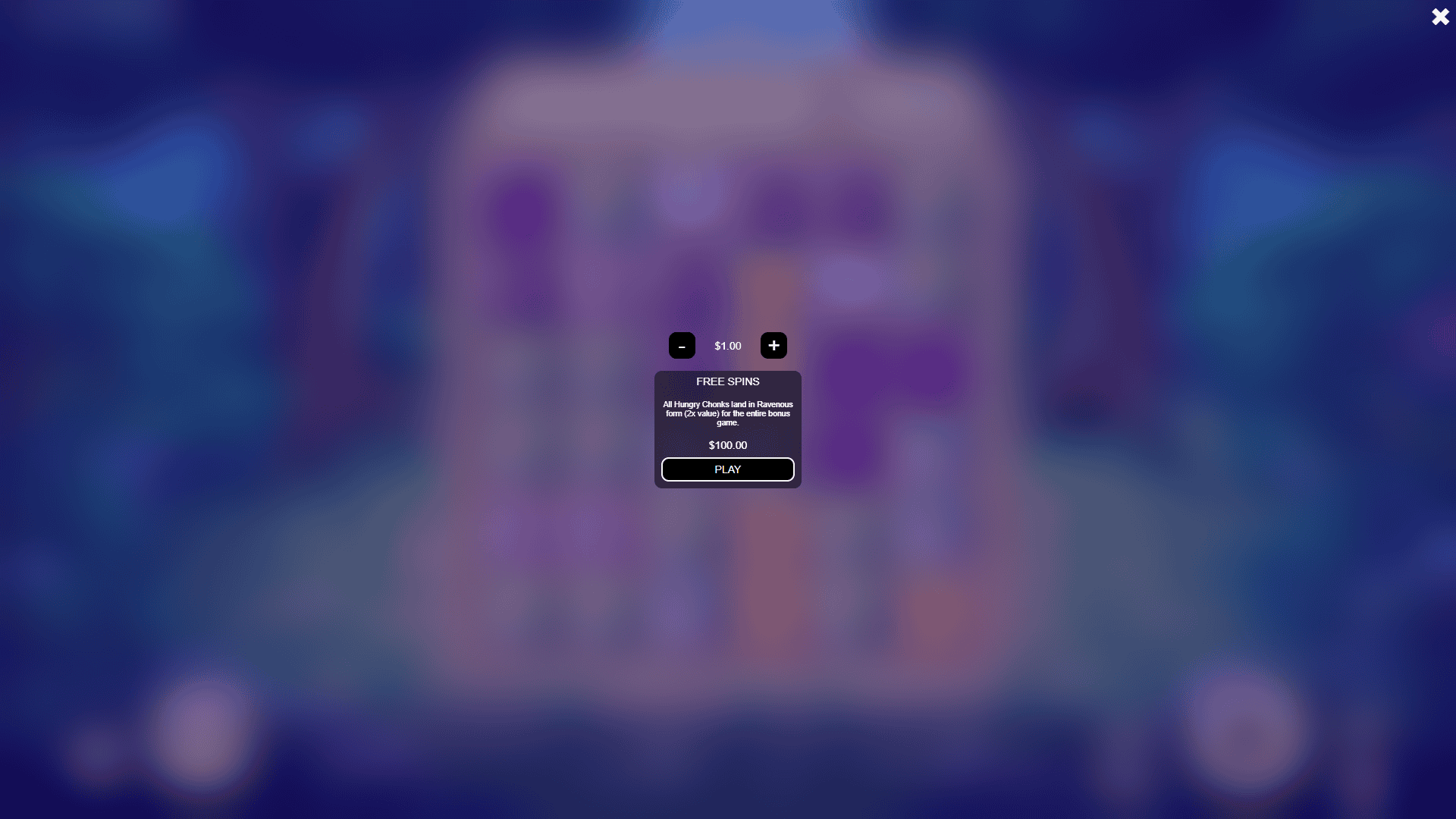 Chonks bonus buy menu