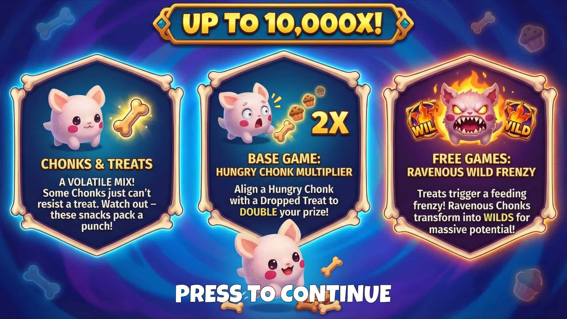 Chonks slot intro screen