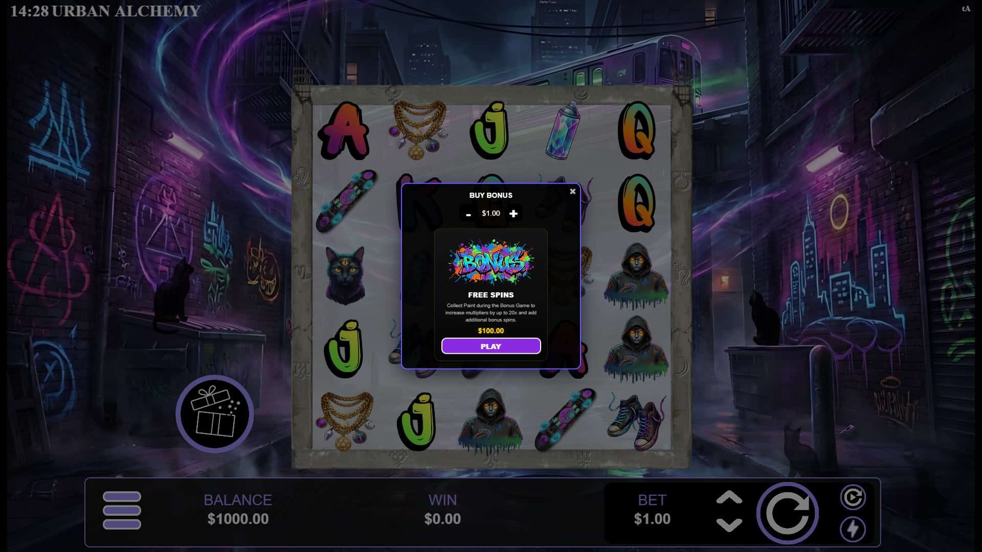 Urban Alchemy bonus buy menu