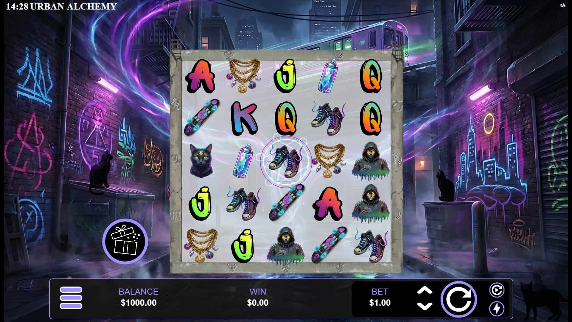 Urban Alchemy slot gameplay reels
