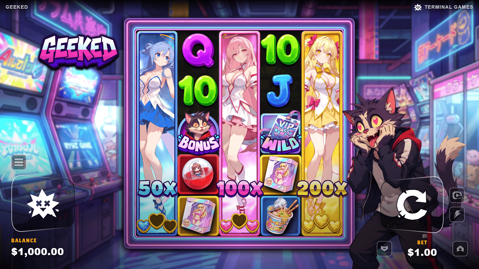 Geeked slot gameplay reels
