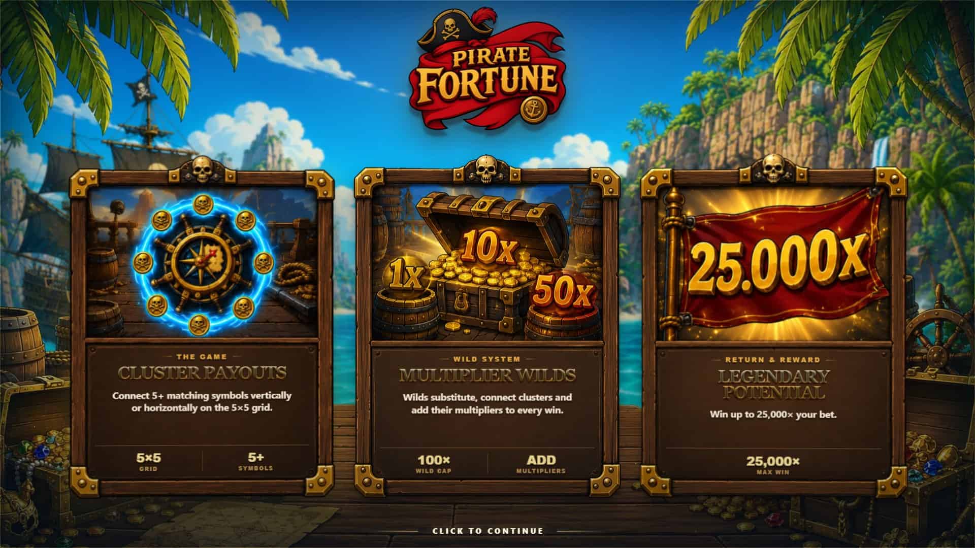 Pirate Fortune slot intro screen