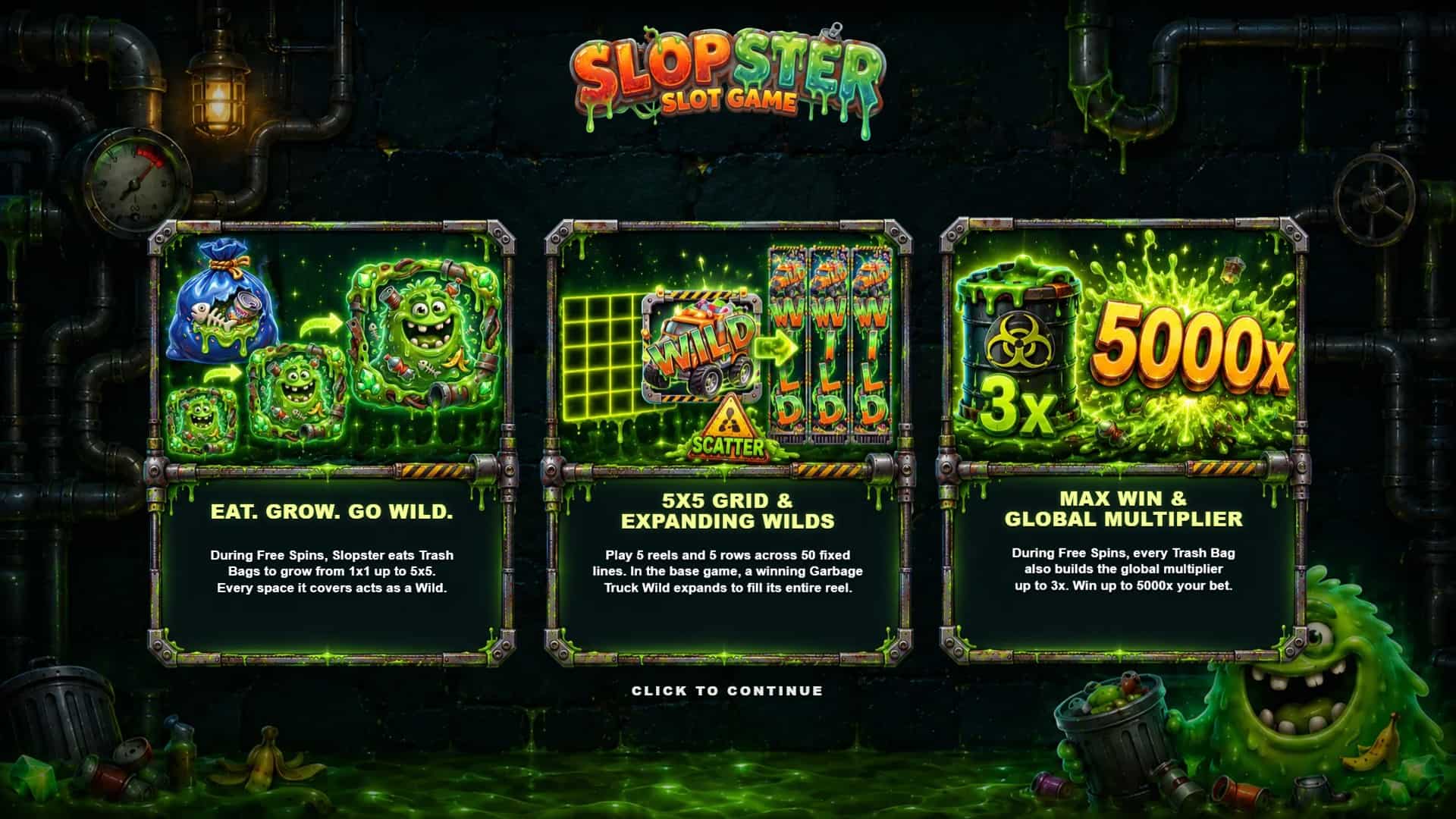 Slopster slot intro screen