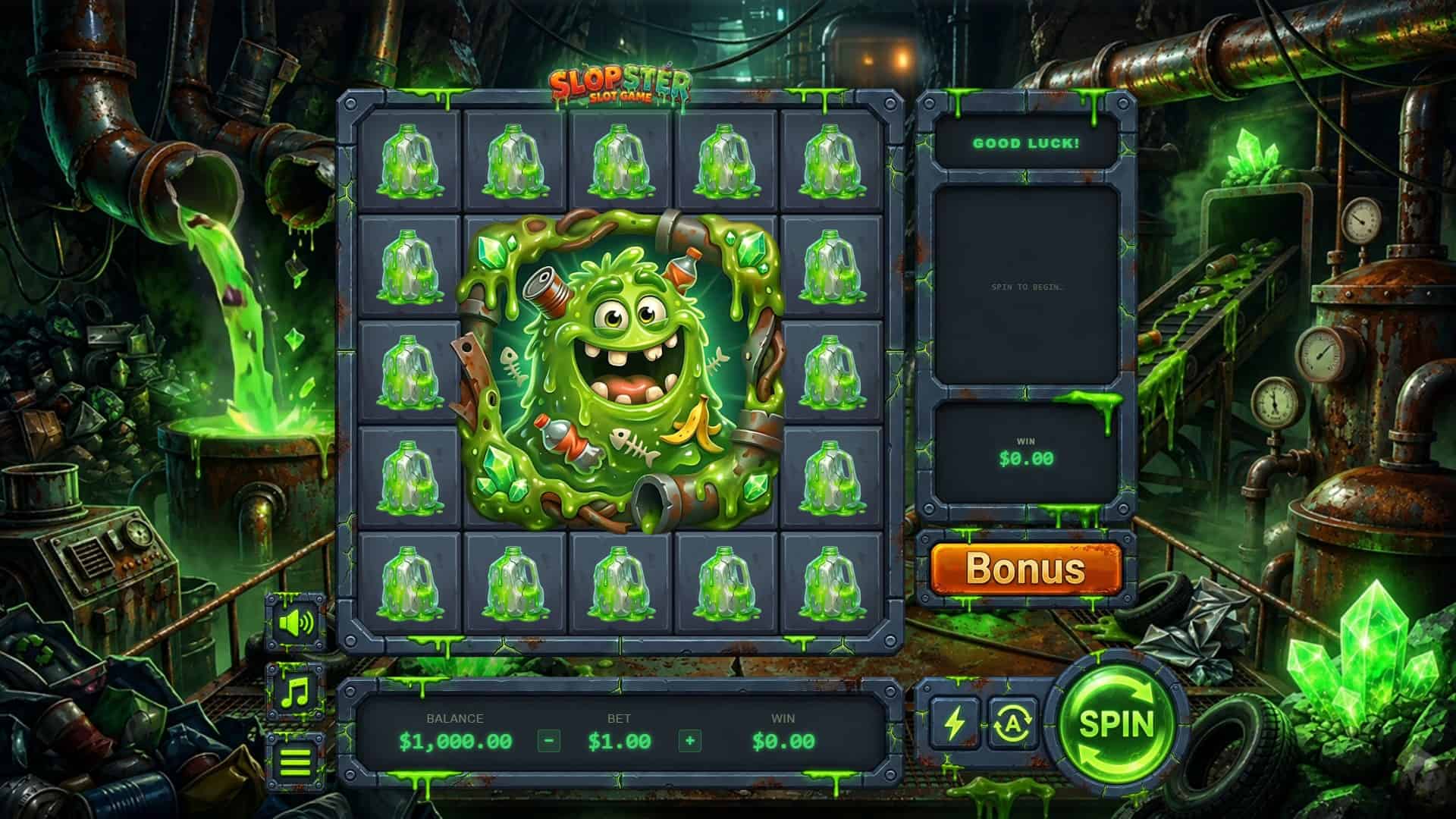 Slopster slot gameplay reels
