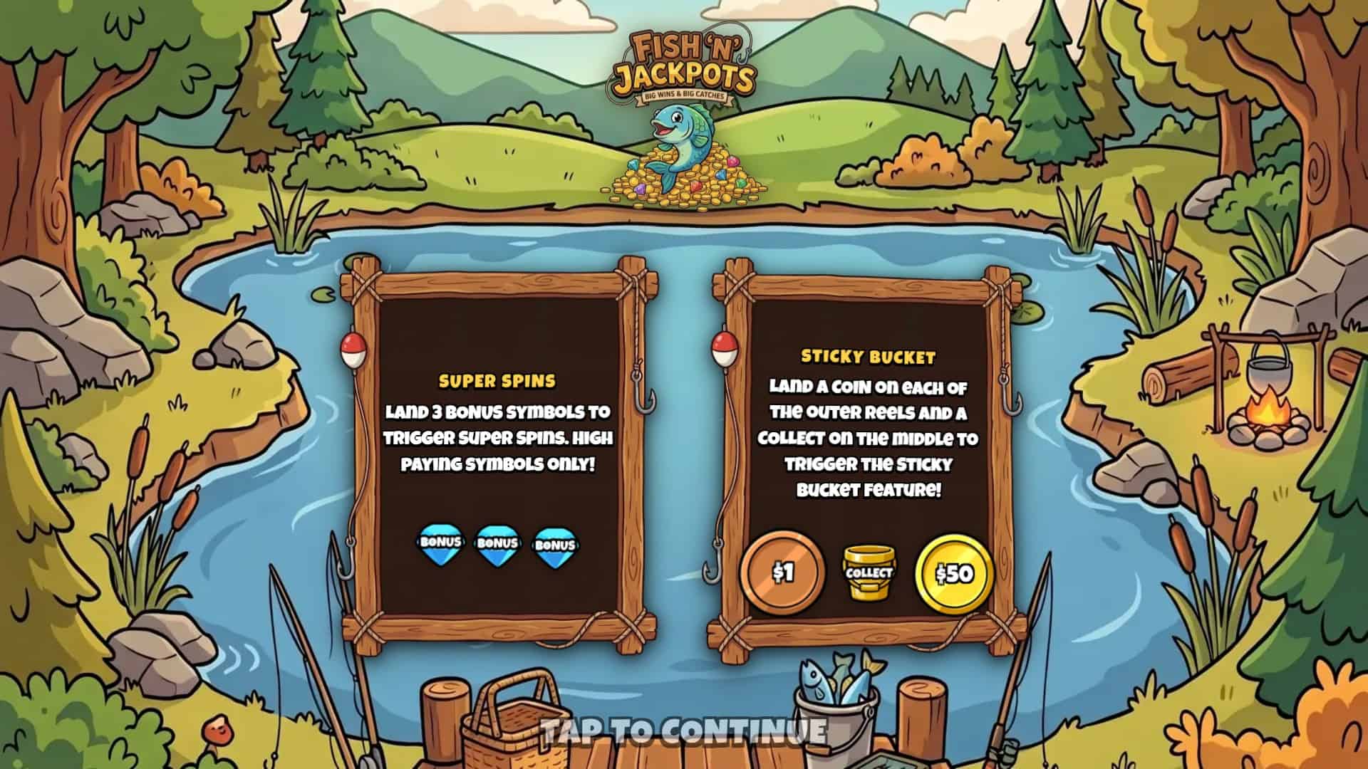 Fish N Jackpots slot intro screen