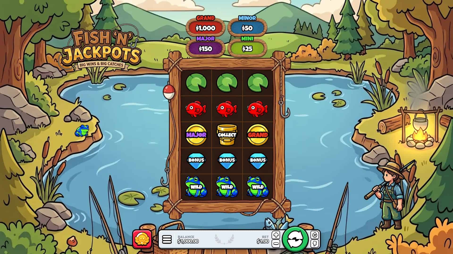 Fish N Jackpots slot gameplay reels