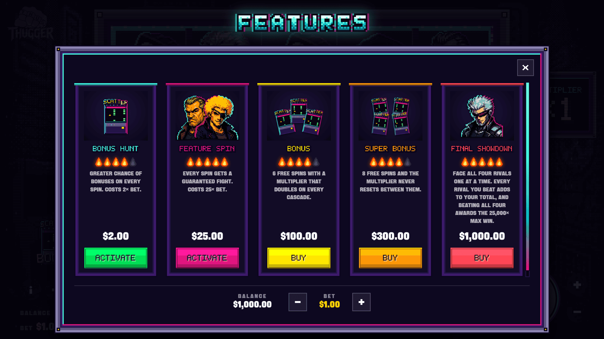 Backstreets: Chapter Two bonus buy menu