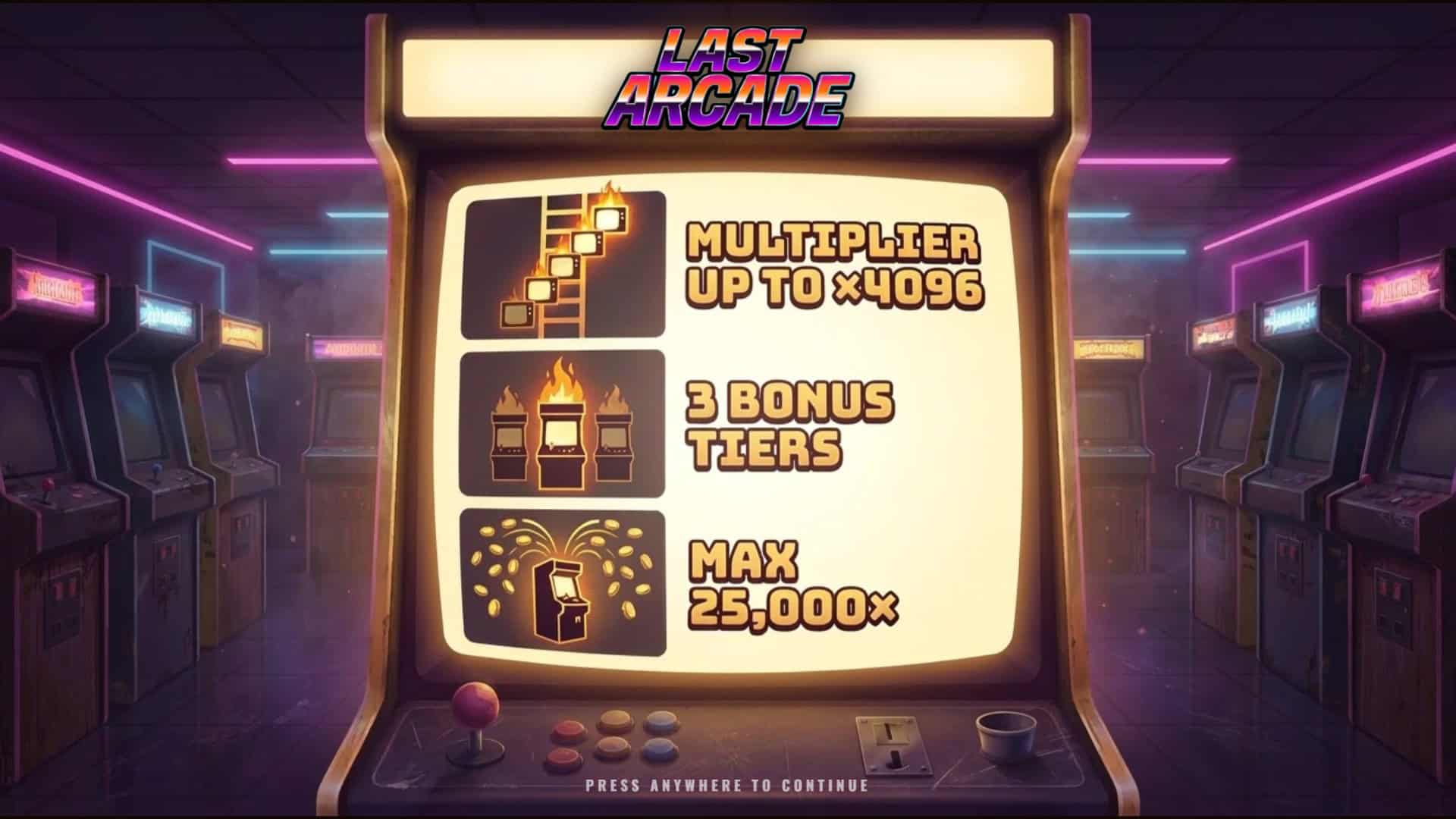 Last Arcade slot intro screen