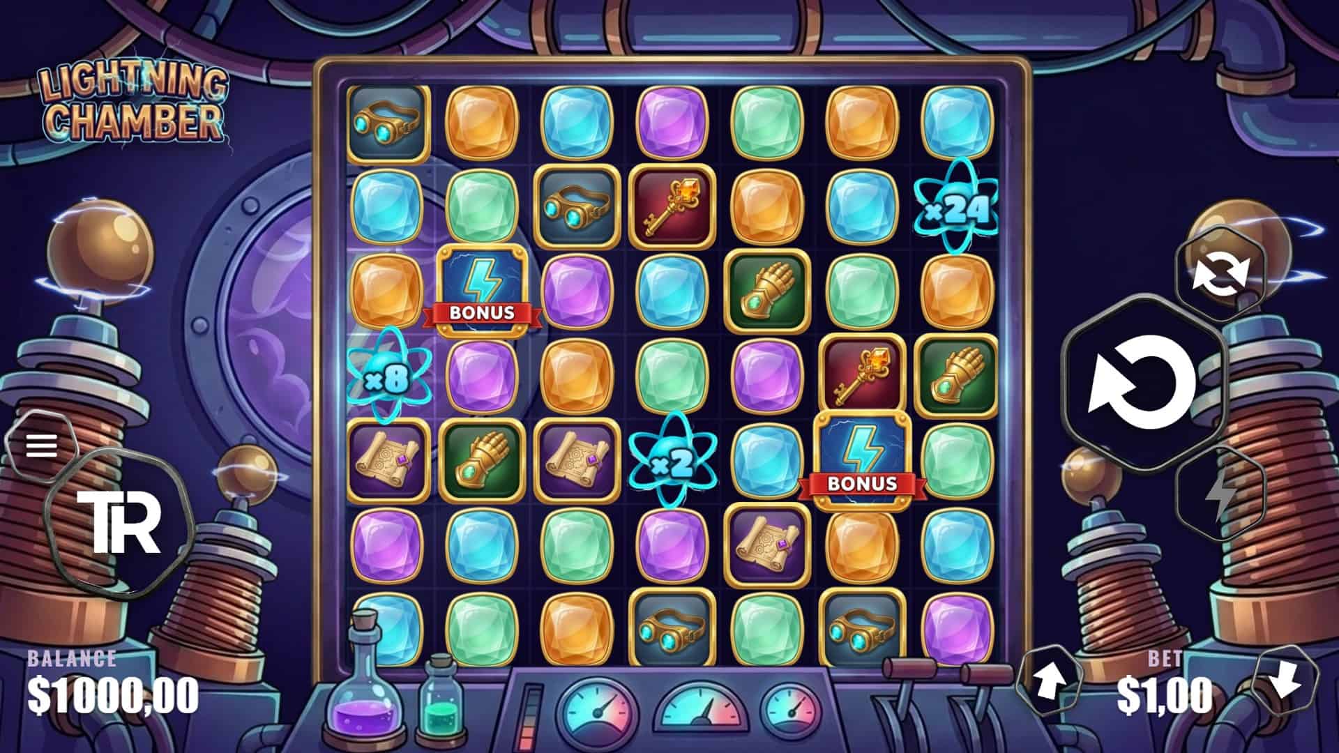 Lightning Chamber slot gameplay reels
