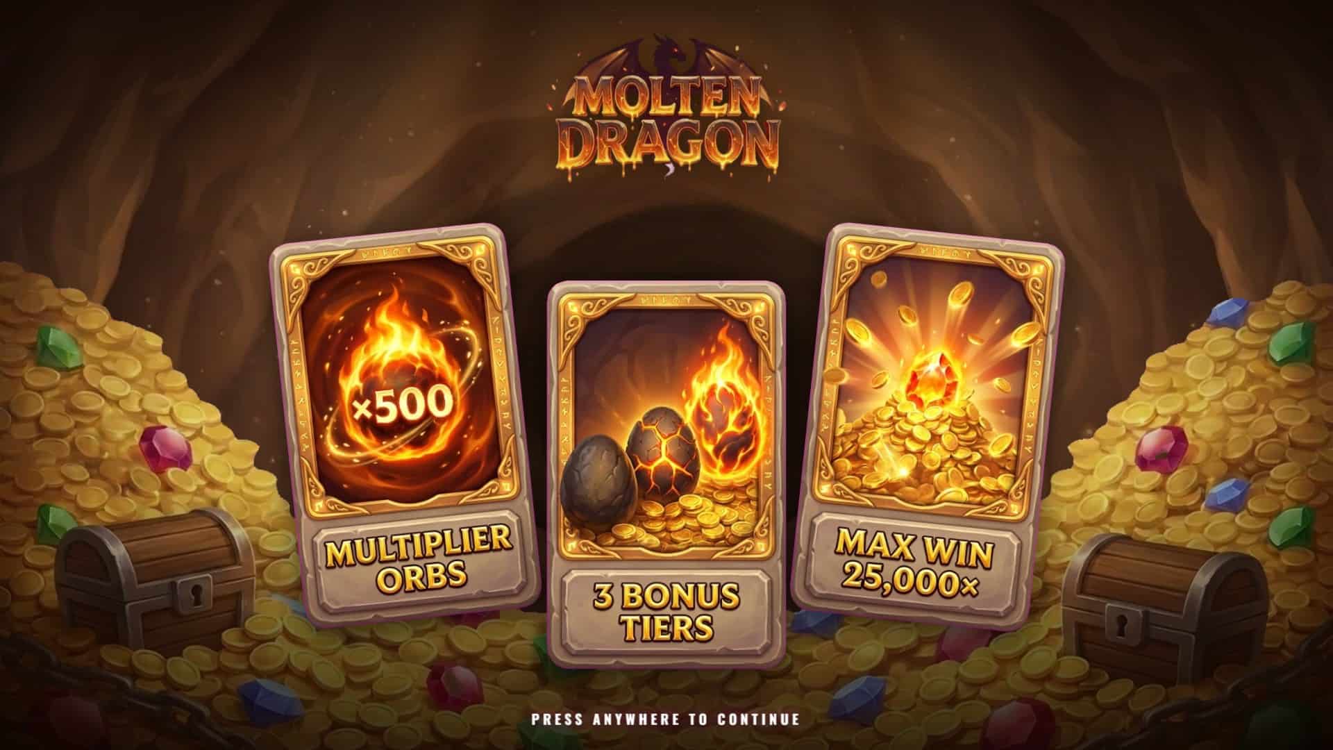 Molten Dragon slot intro screen