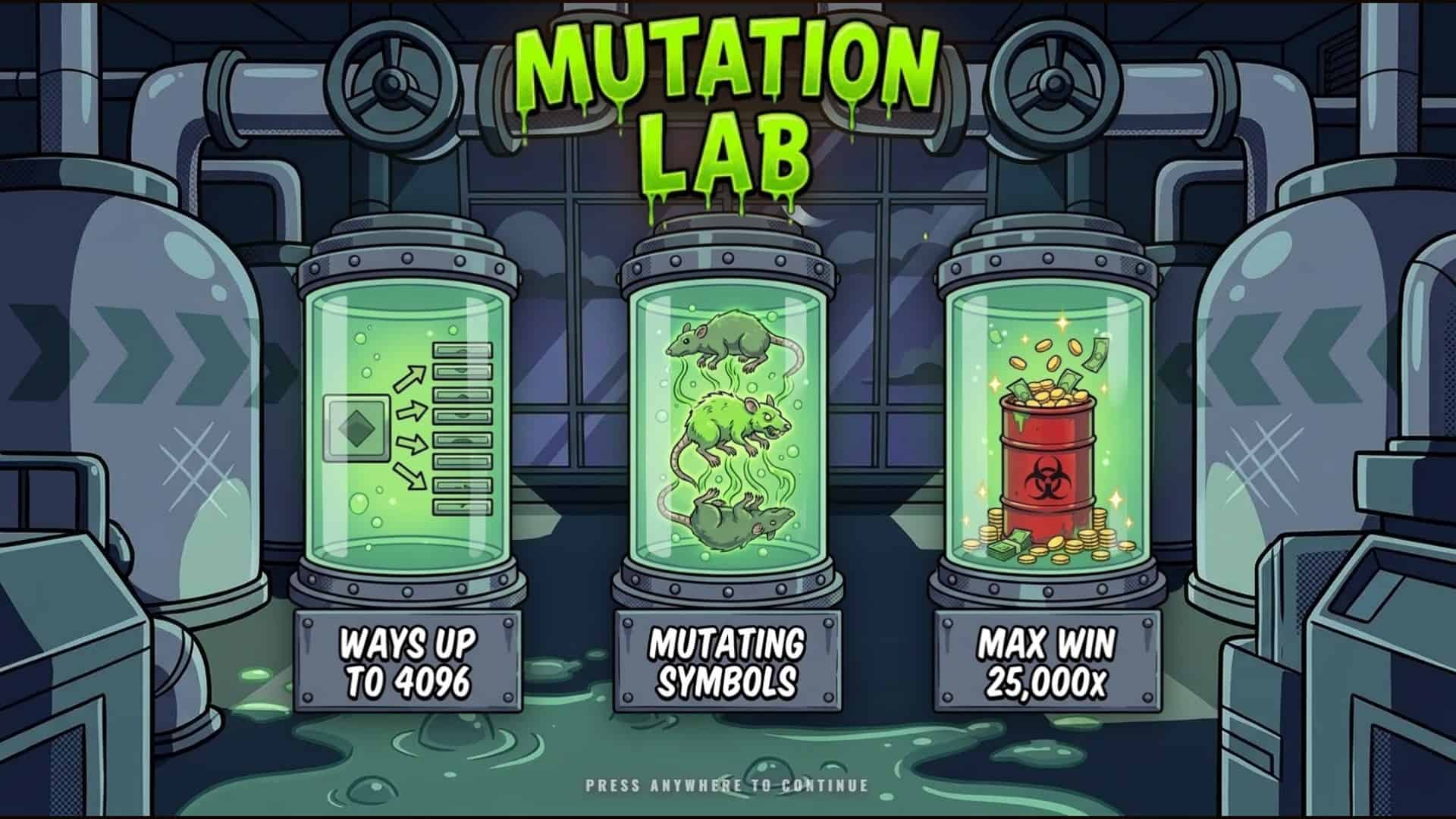 Mutation Lab slot intro screen