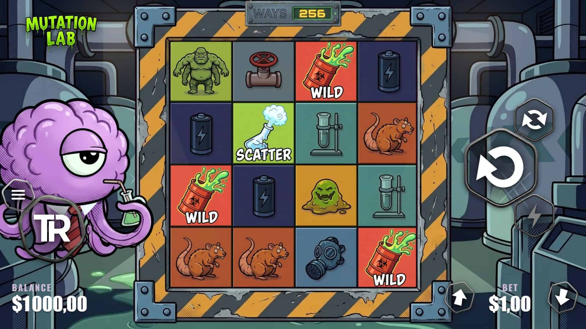 Mutation Lab slot gameplay reels