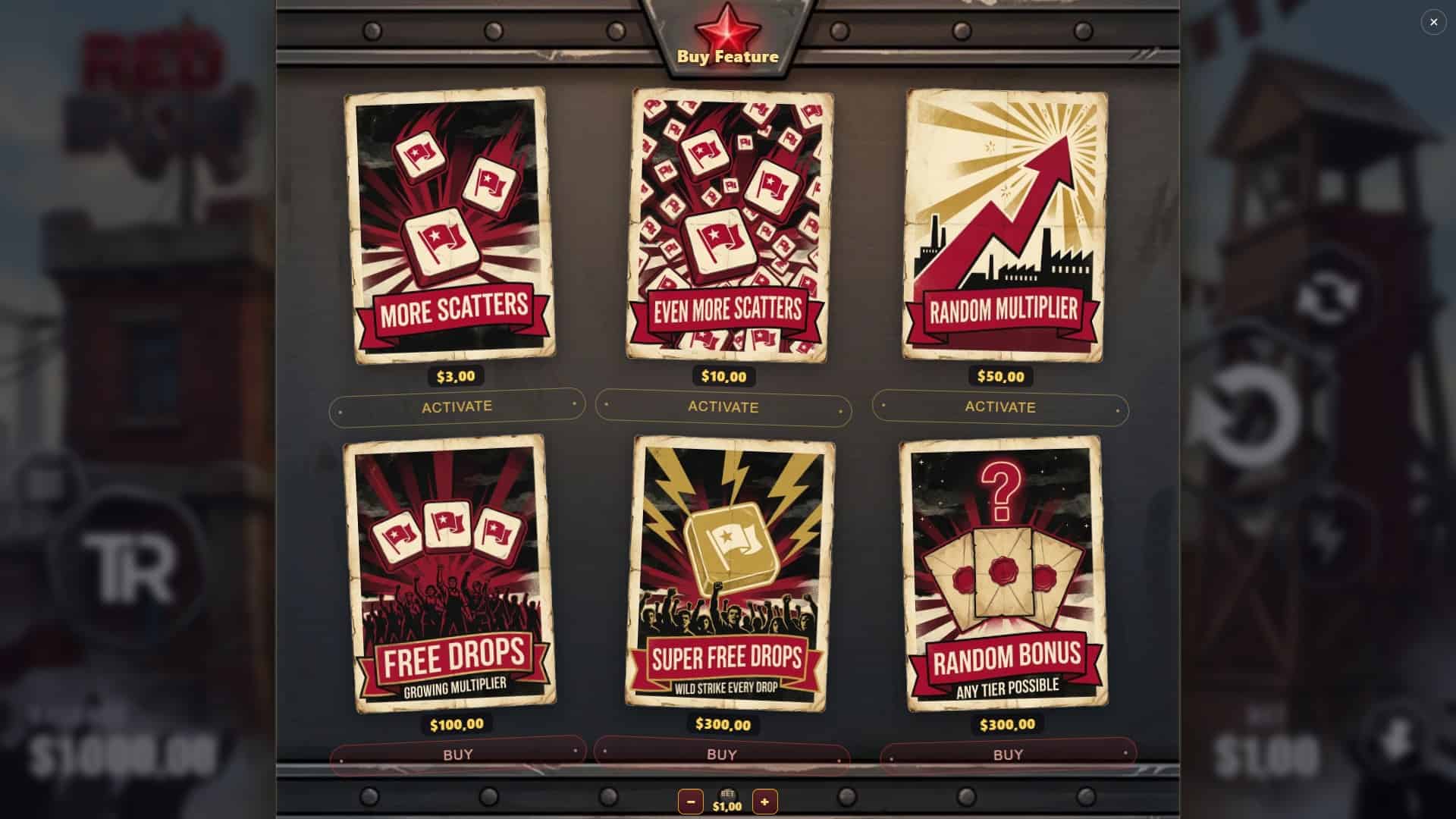 Red Iron bonus buy menu