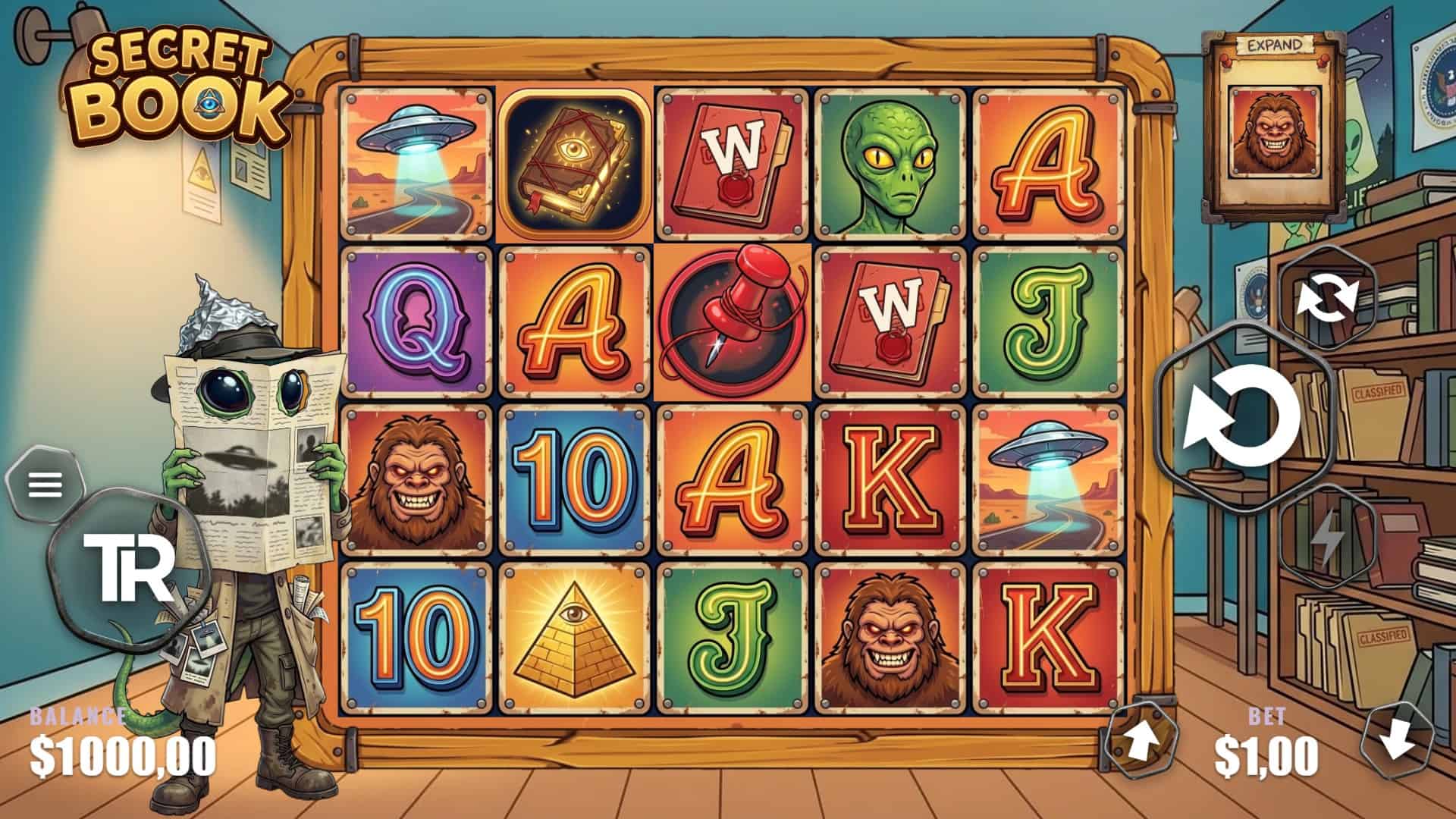 Secret Book slot gameplay reels