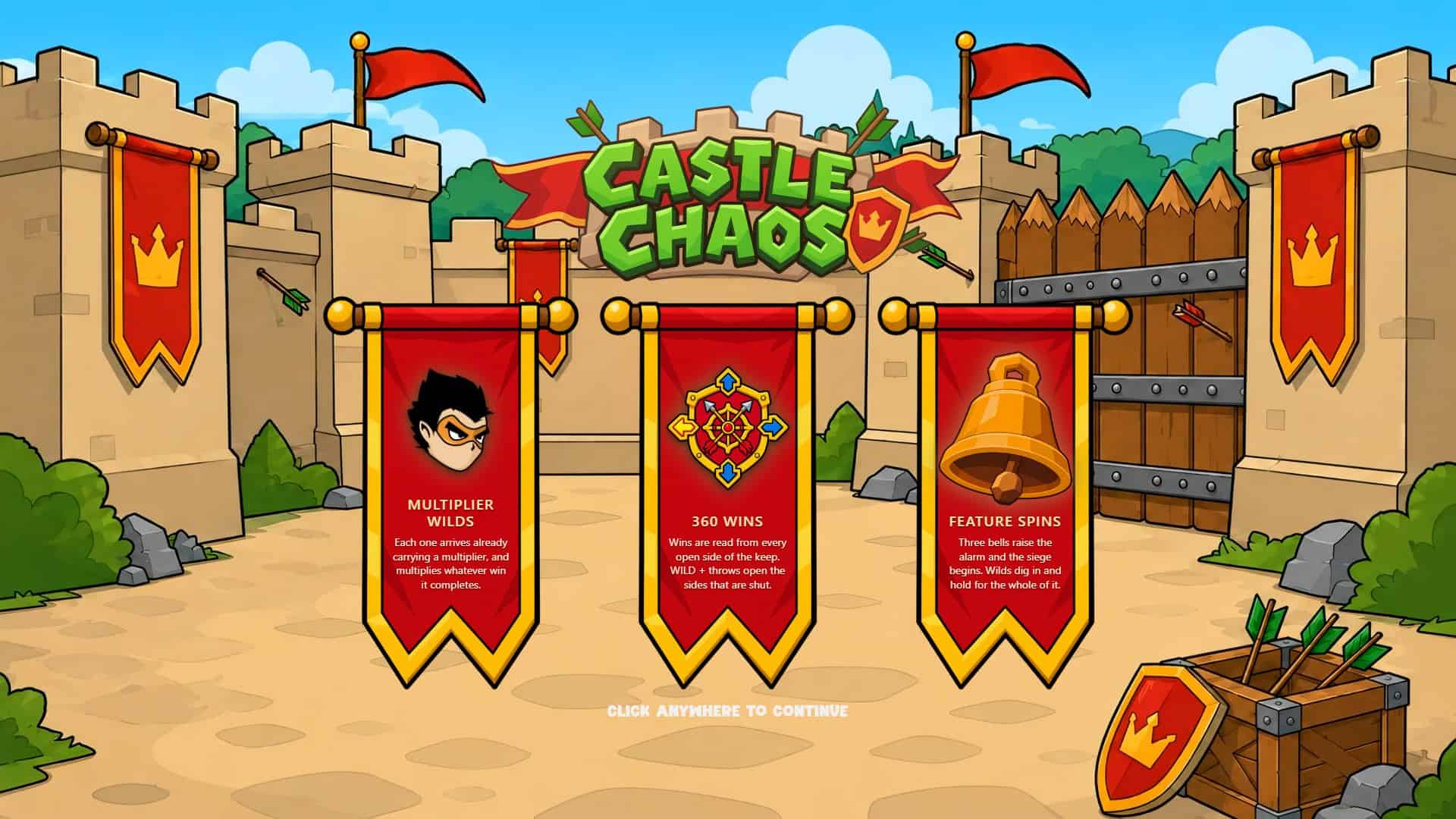 Castle Chaos slot intro screen