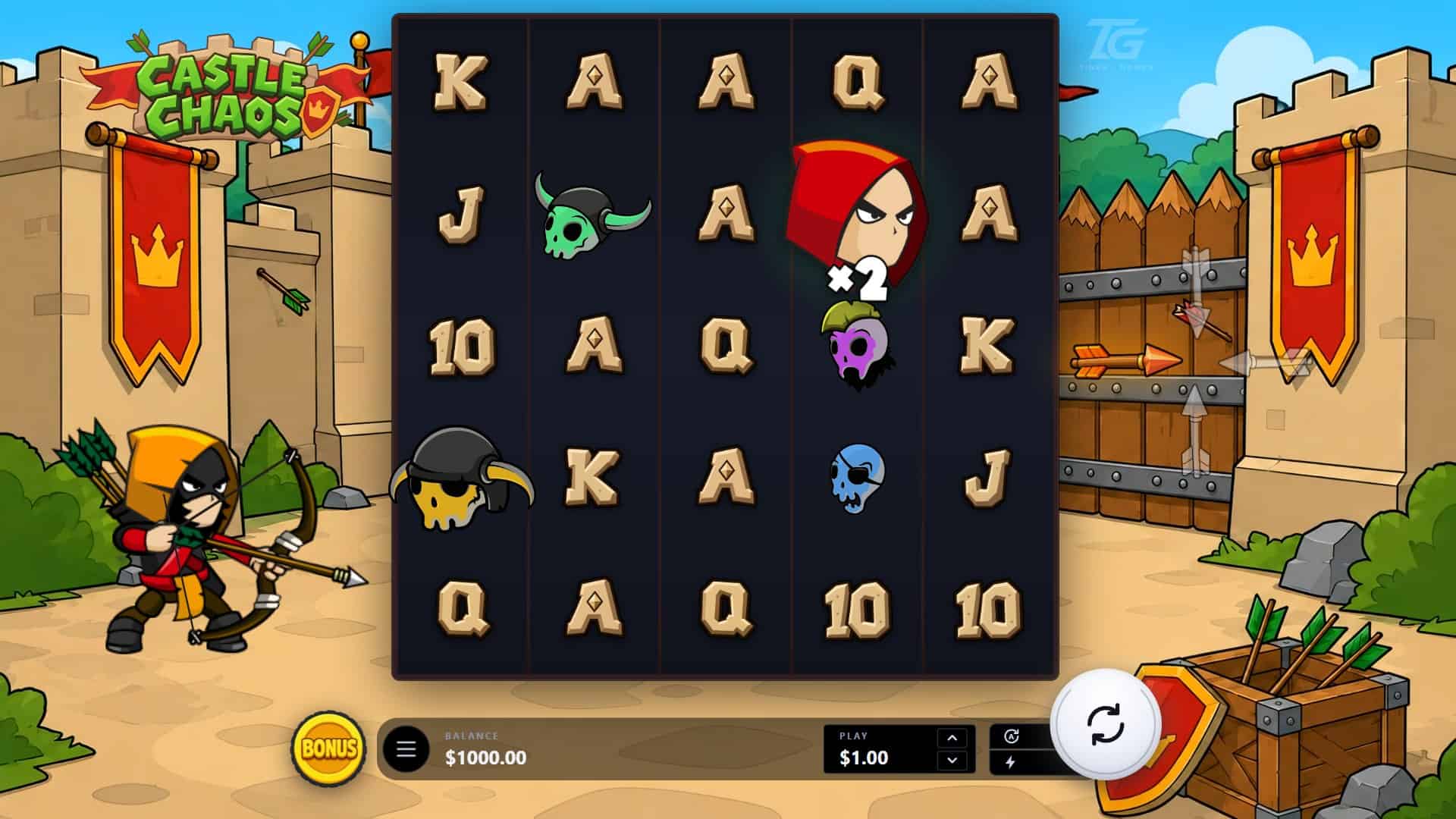 Castle Chaos slot gameplay reels