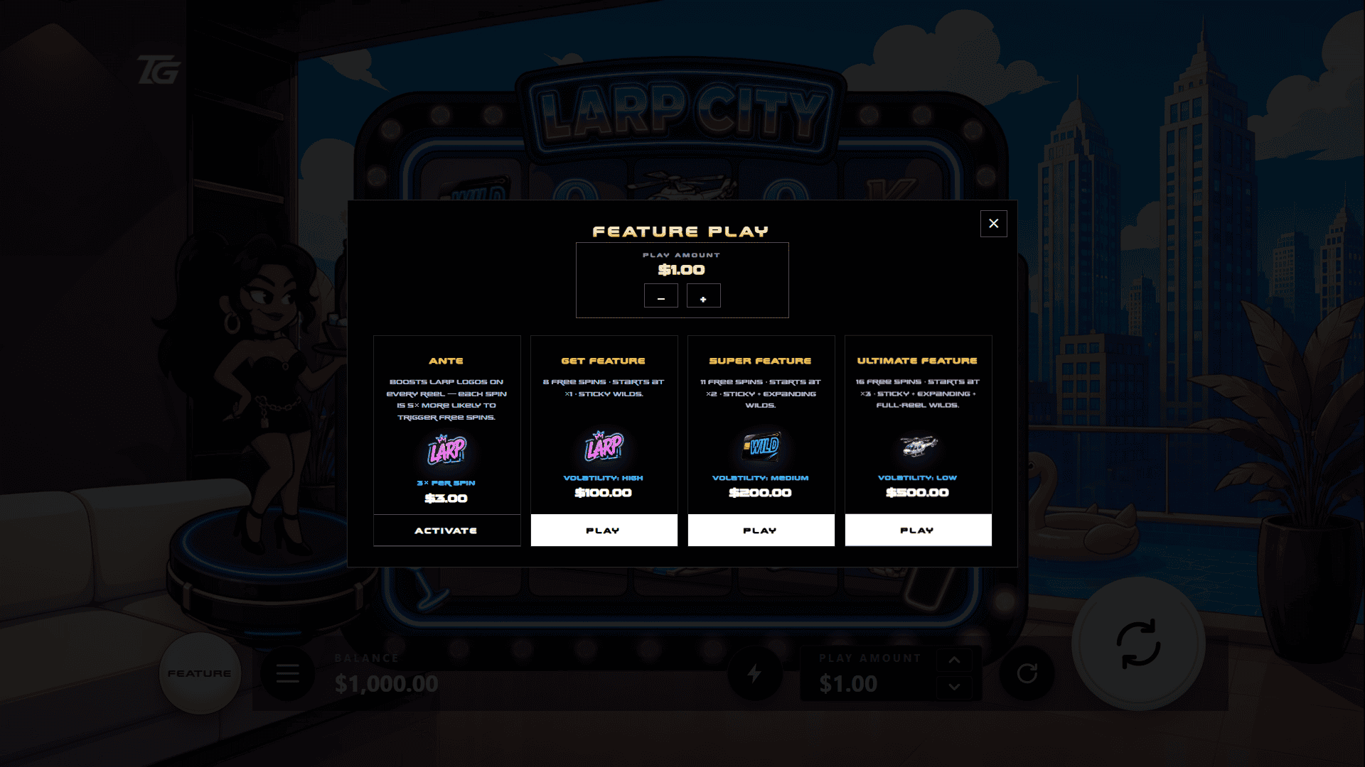 Larp City bonus buy menu