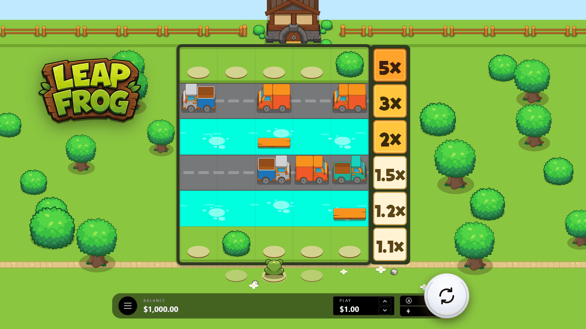 Leap Frog slot gameplay reels