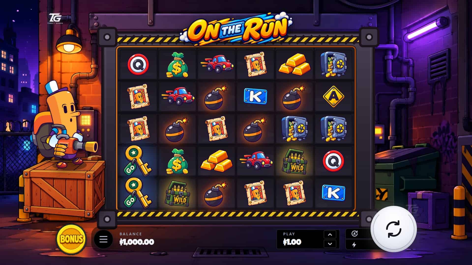 On The Run slot gameplay reels