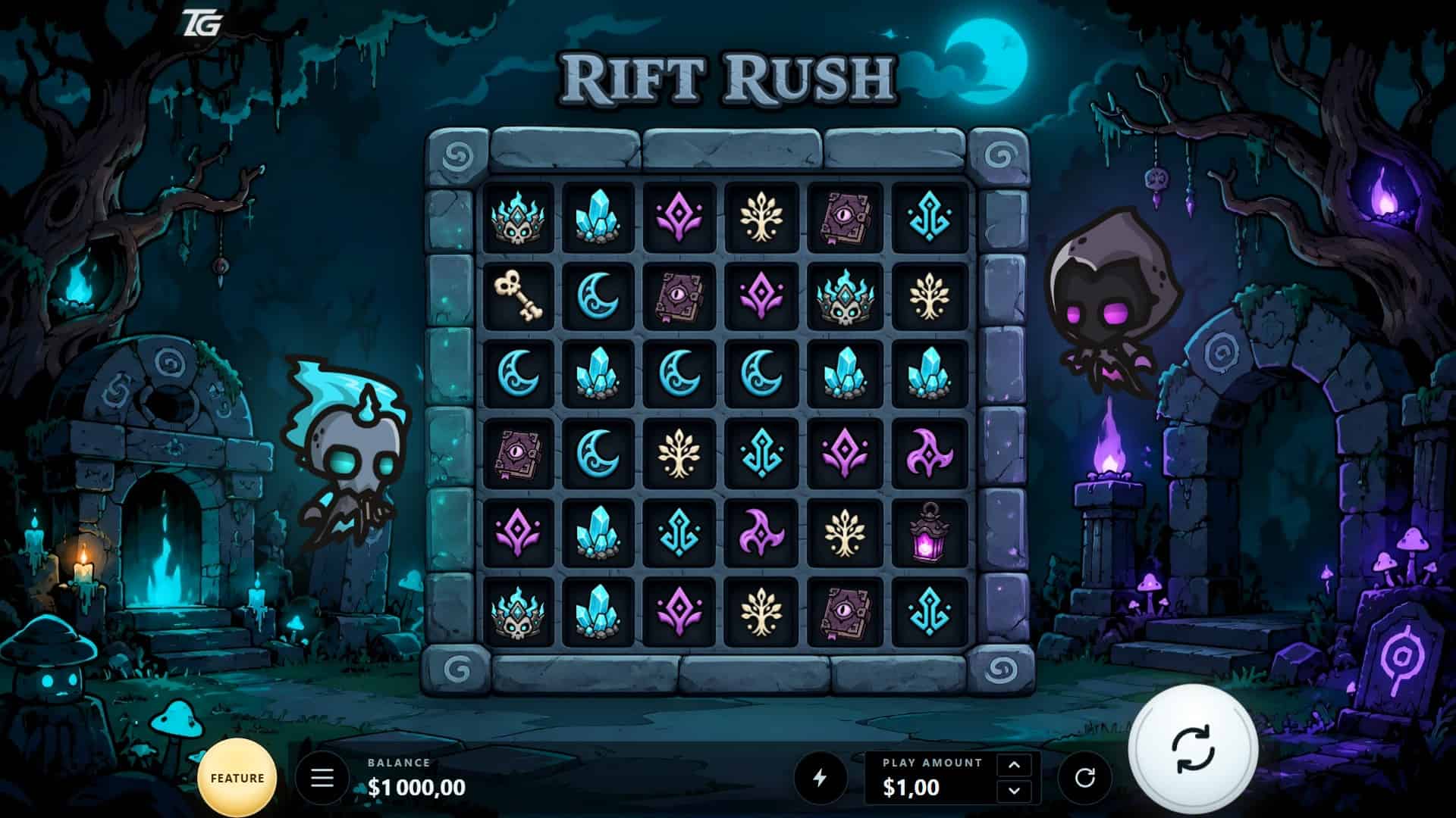 Rift Rush slot gameplay reels