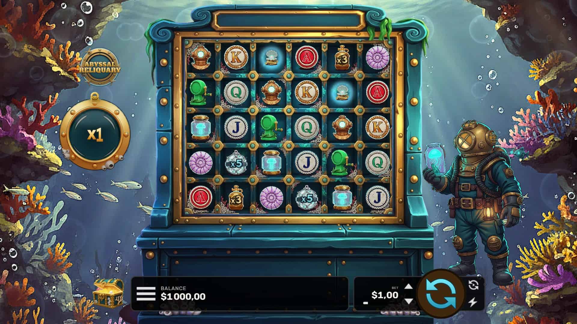 Abyssal Reliquary slot gameplay reels
