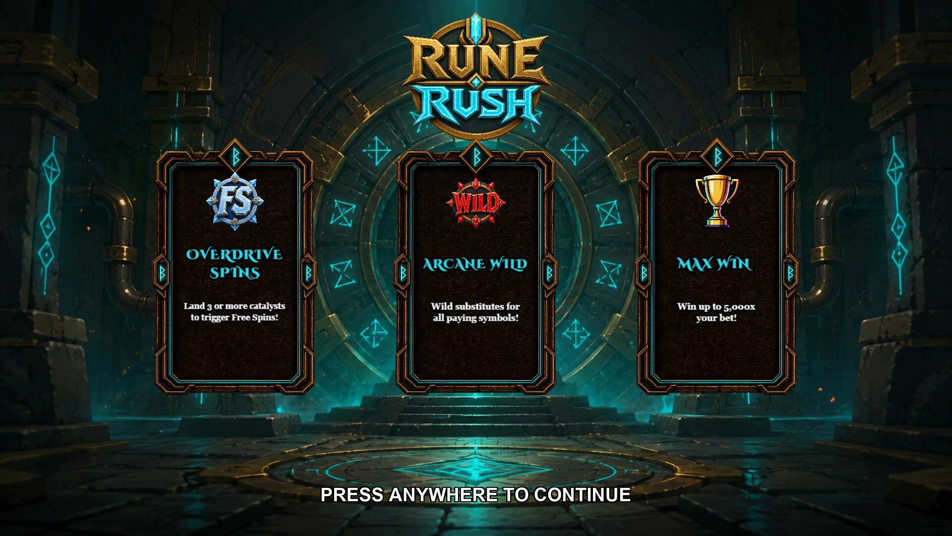 Rune Rush slot intro screen