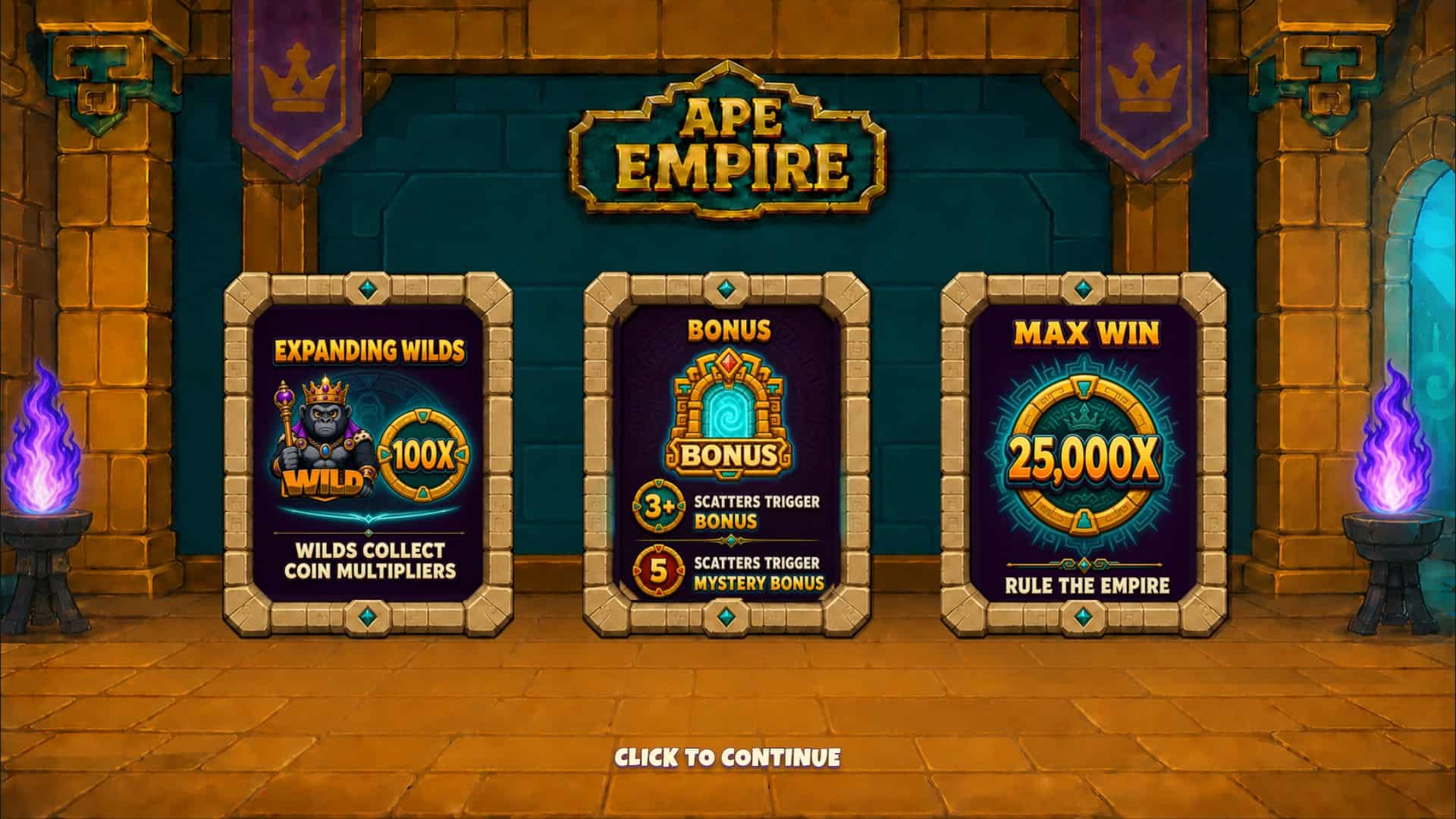 Ape Empire slot intro screen