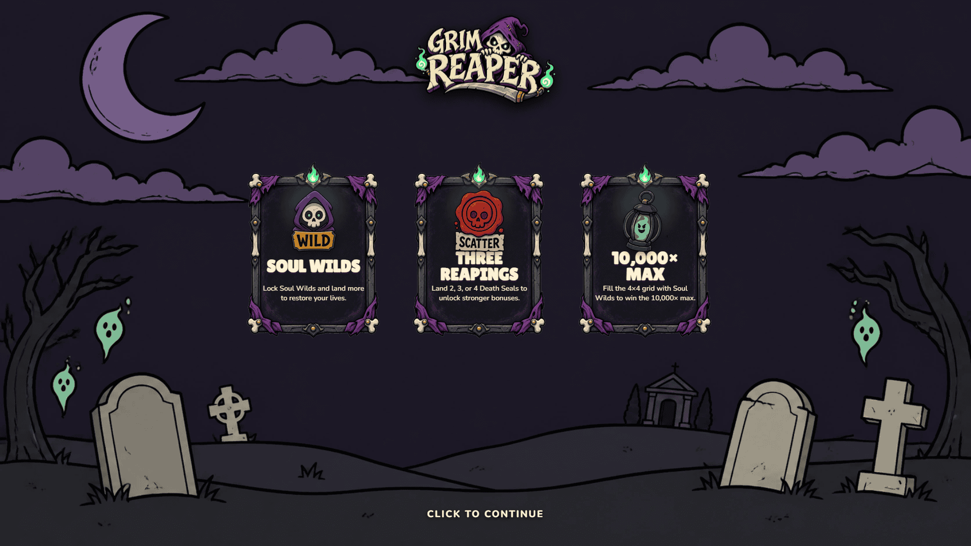 Grim Reaper slot intro screen