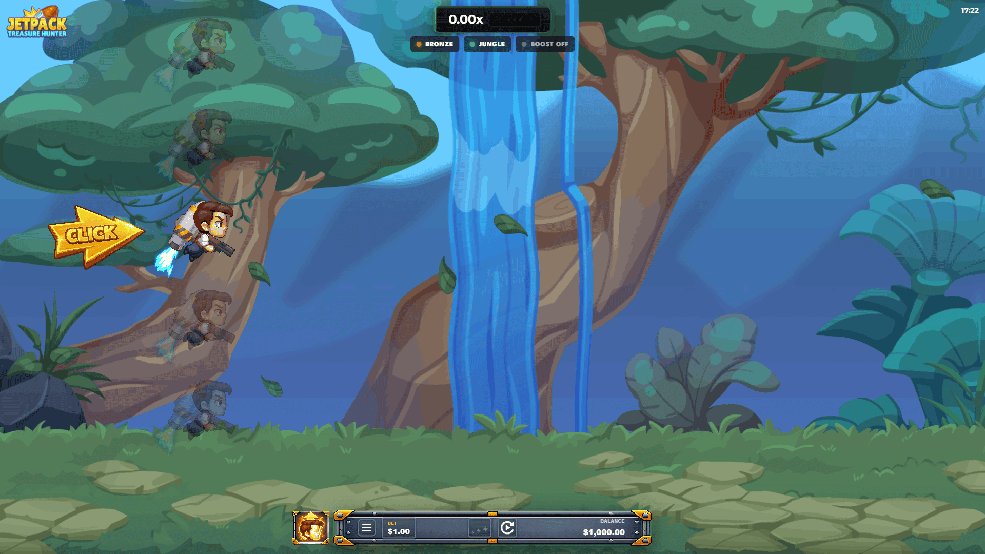 Jetpack Treasure Hunter slot gameplay reels