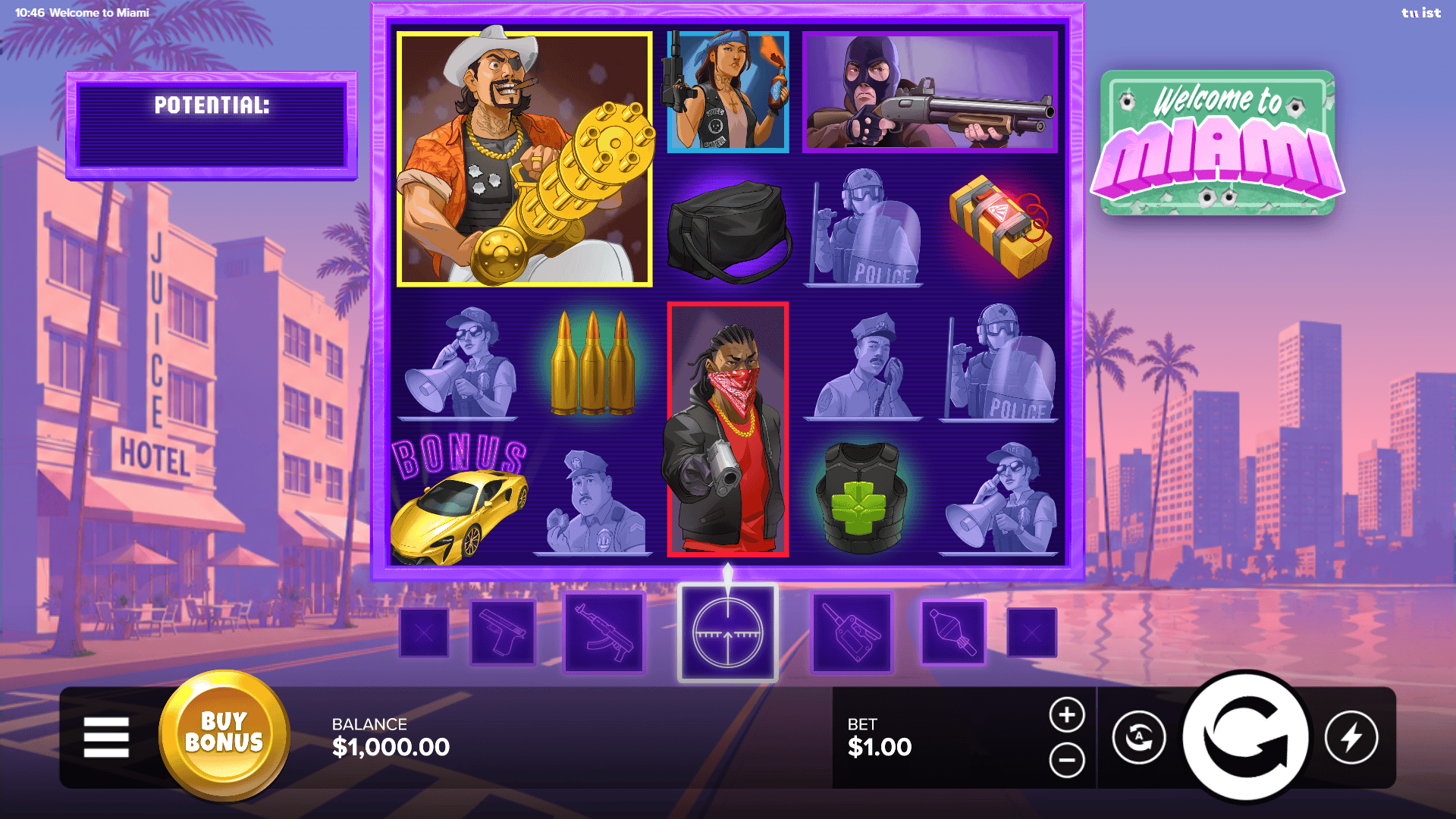 Welcome To Miami slot gameplay reels