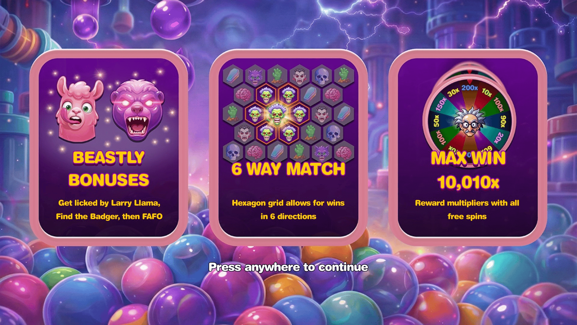 Dr Undeds Boo Balls slot intro screen