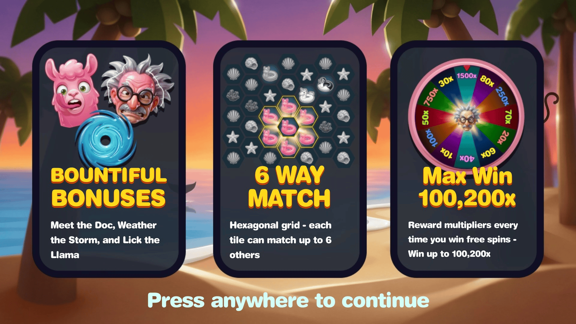 Dr Undeds Vacation slot intro screen