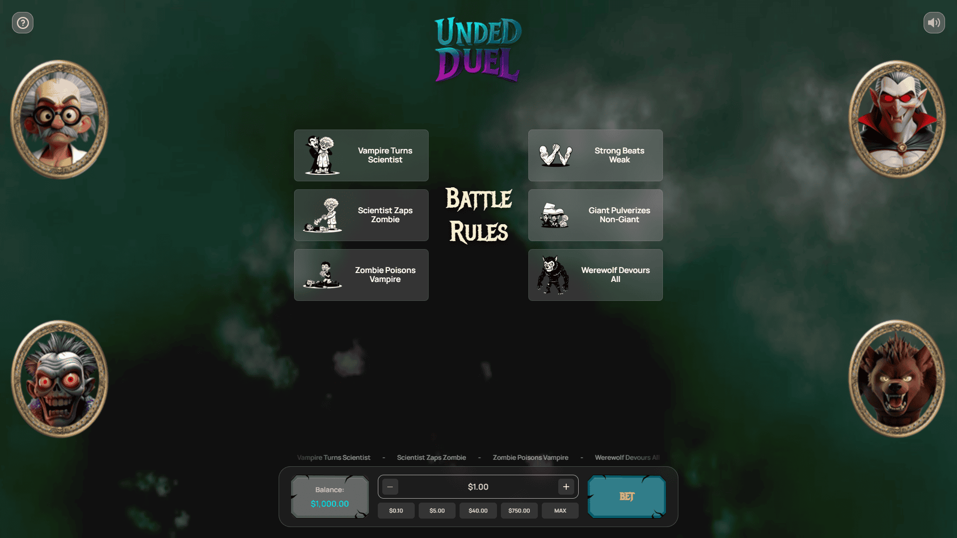 Unded Duel slot gameplay reels