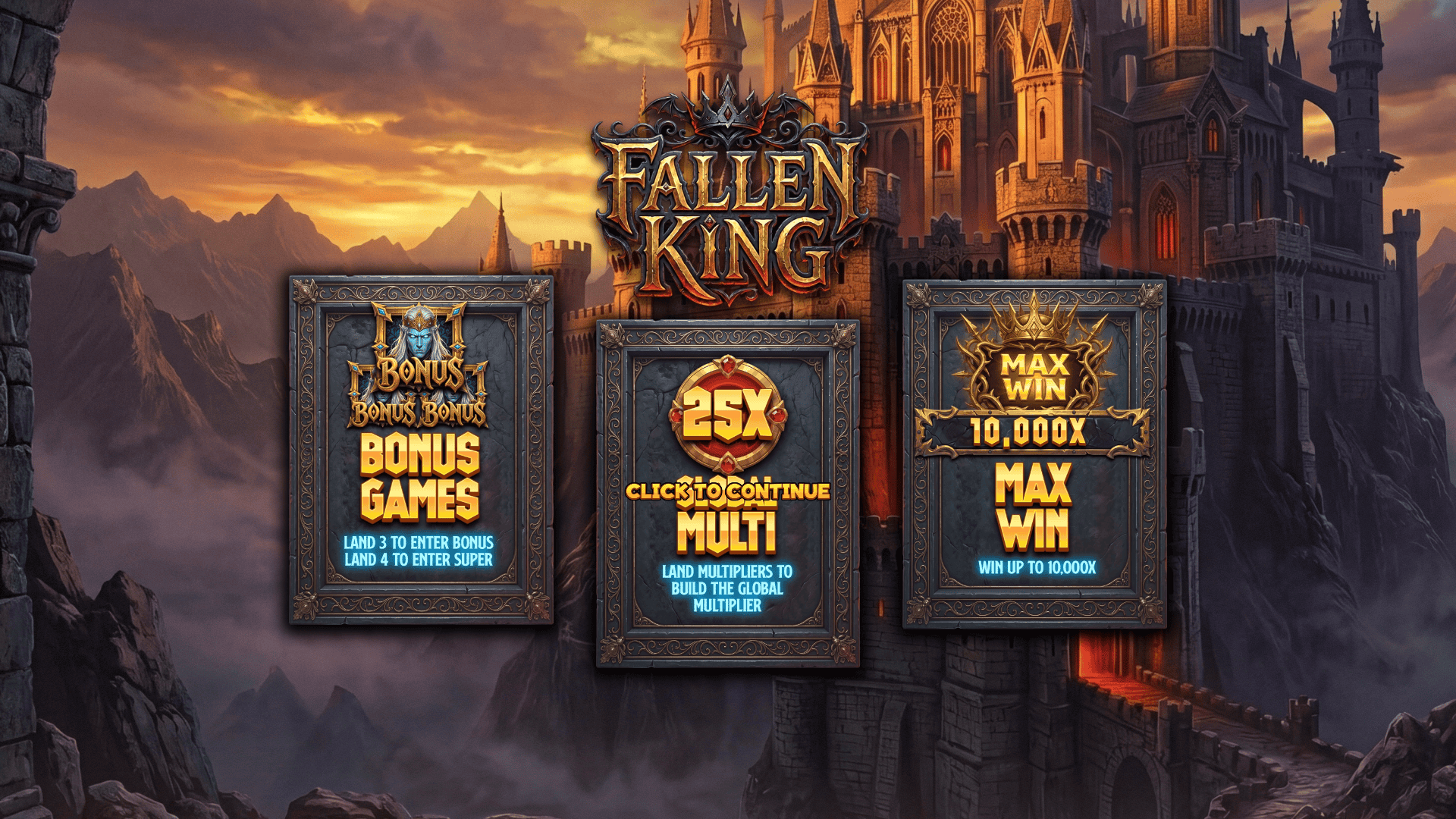 Fallen King slot intro screen