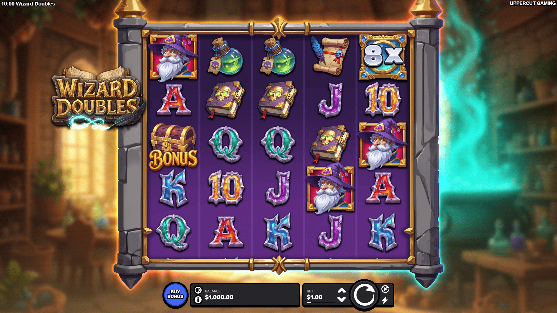 Wizard Doubles slot gameplay reels