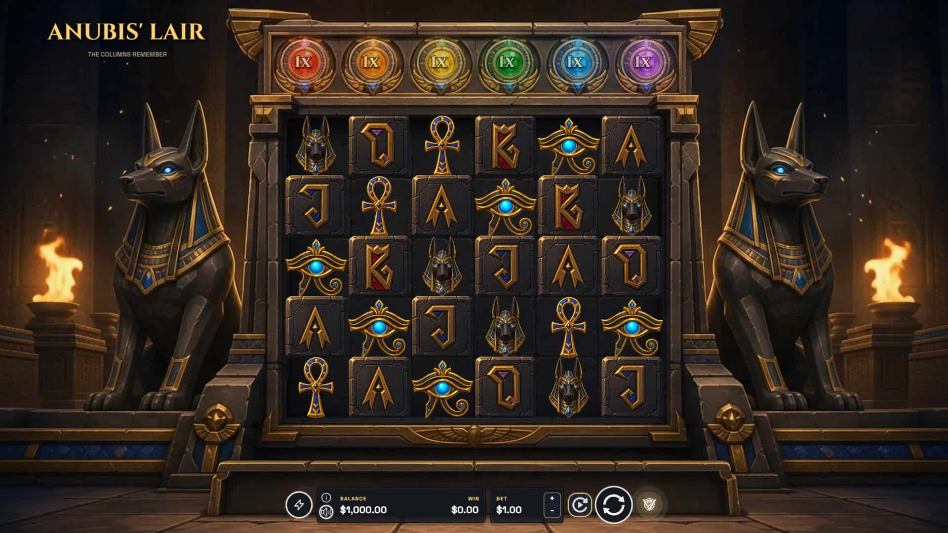 Anubis Lair slot gameplay reels