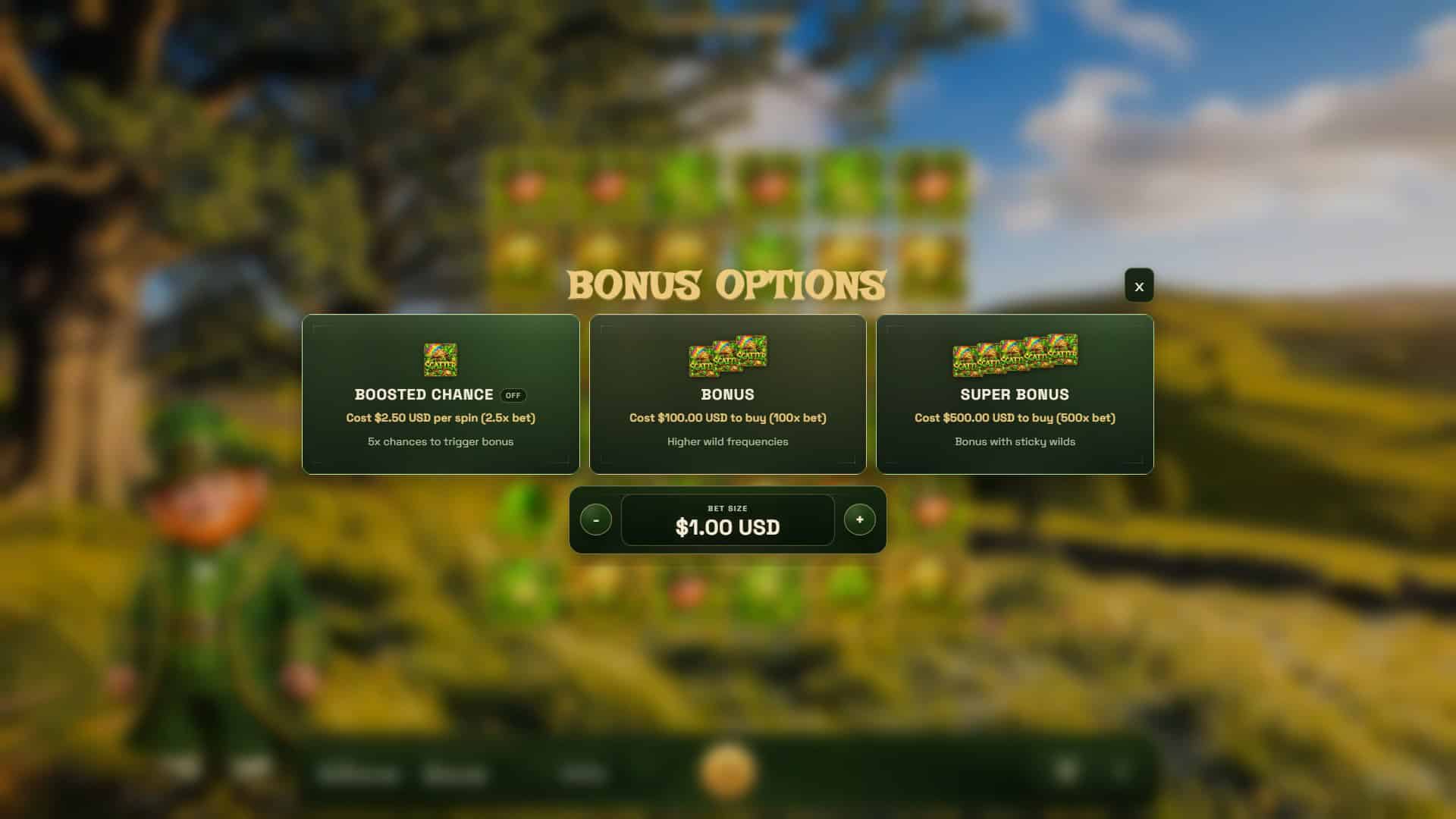 Lucky Charms bonus buy menu