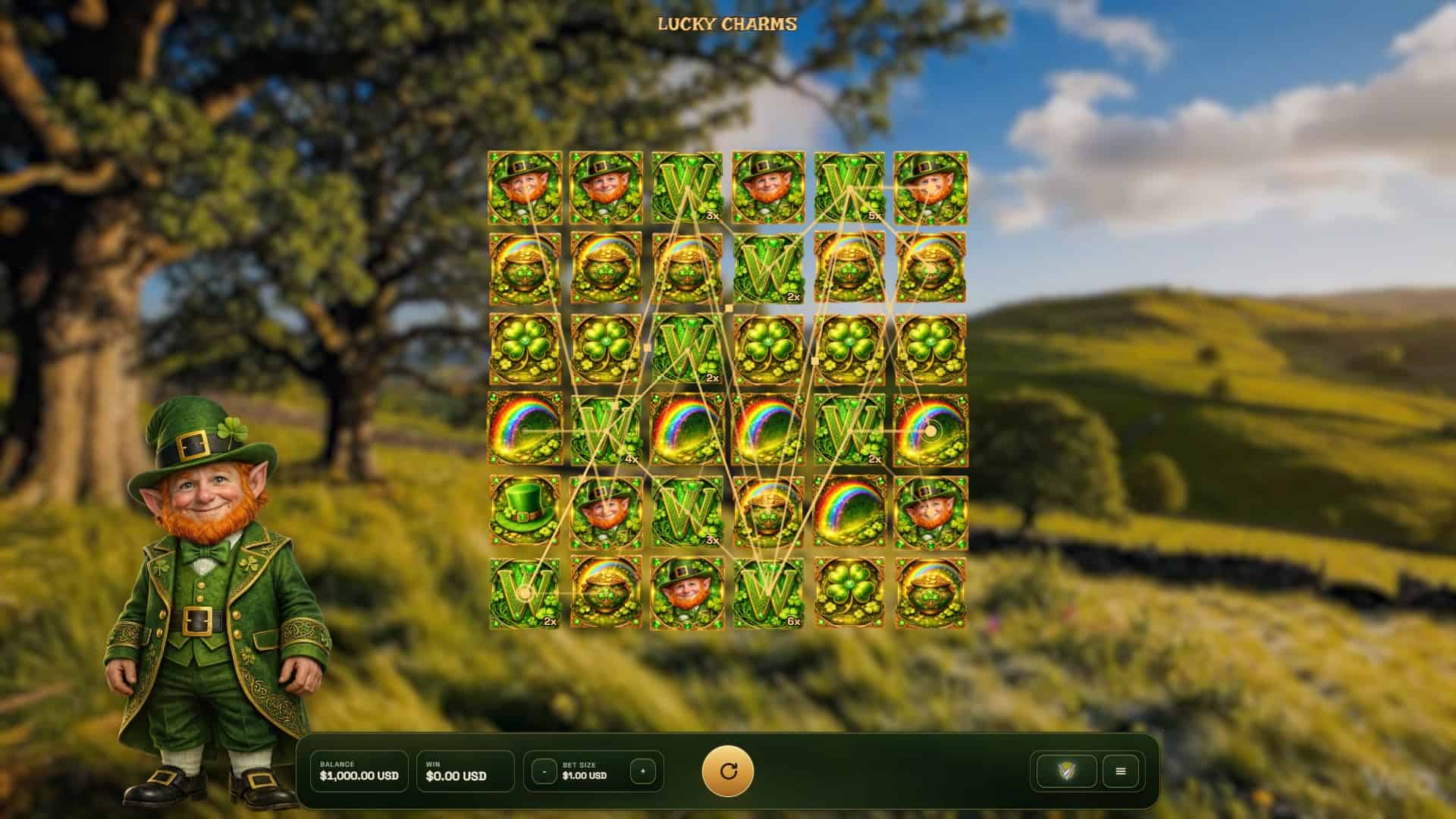 Lucky Charms slot gameplay reels