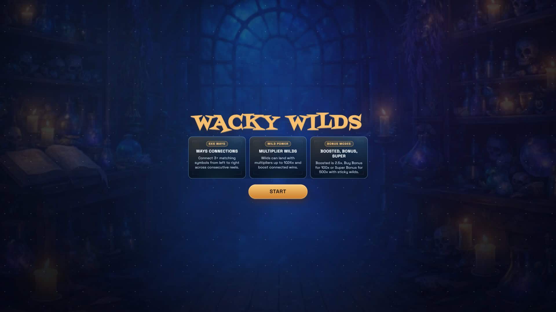 Wacky Wilds slot intro screen